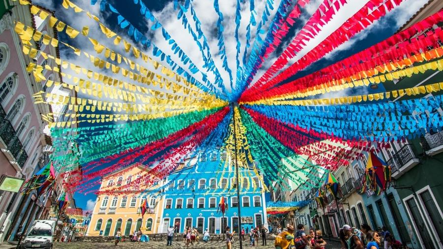 Colorful wish ribbons associated with Bonfim traditions